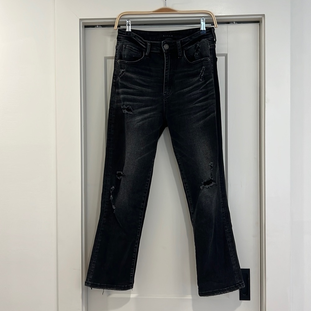 Women's black 27 straight leg jeans ankle length